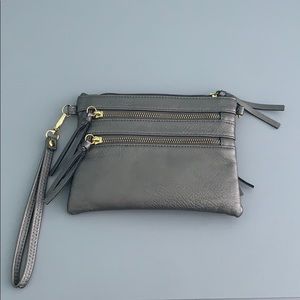 grey wallet wristlet wallet